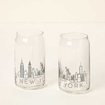 City Skyline Beer Glasses - Set of 2